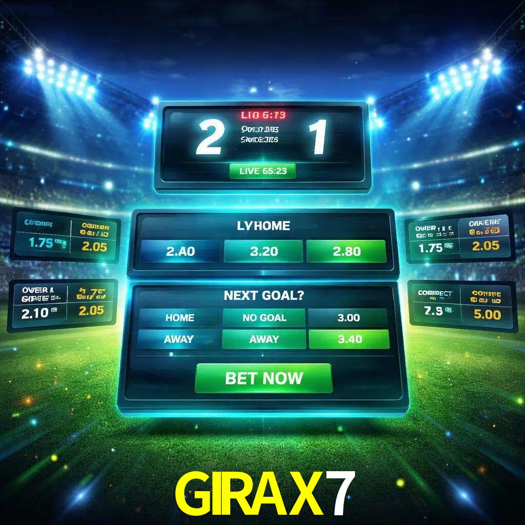 Vista de apuestas en vivo GIRAX7 durante un partido en curso