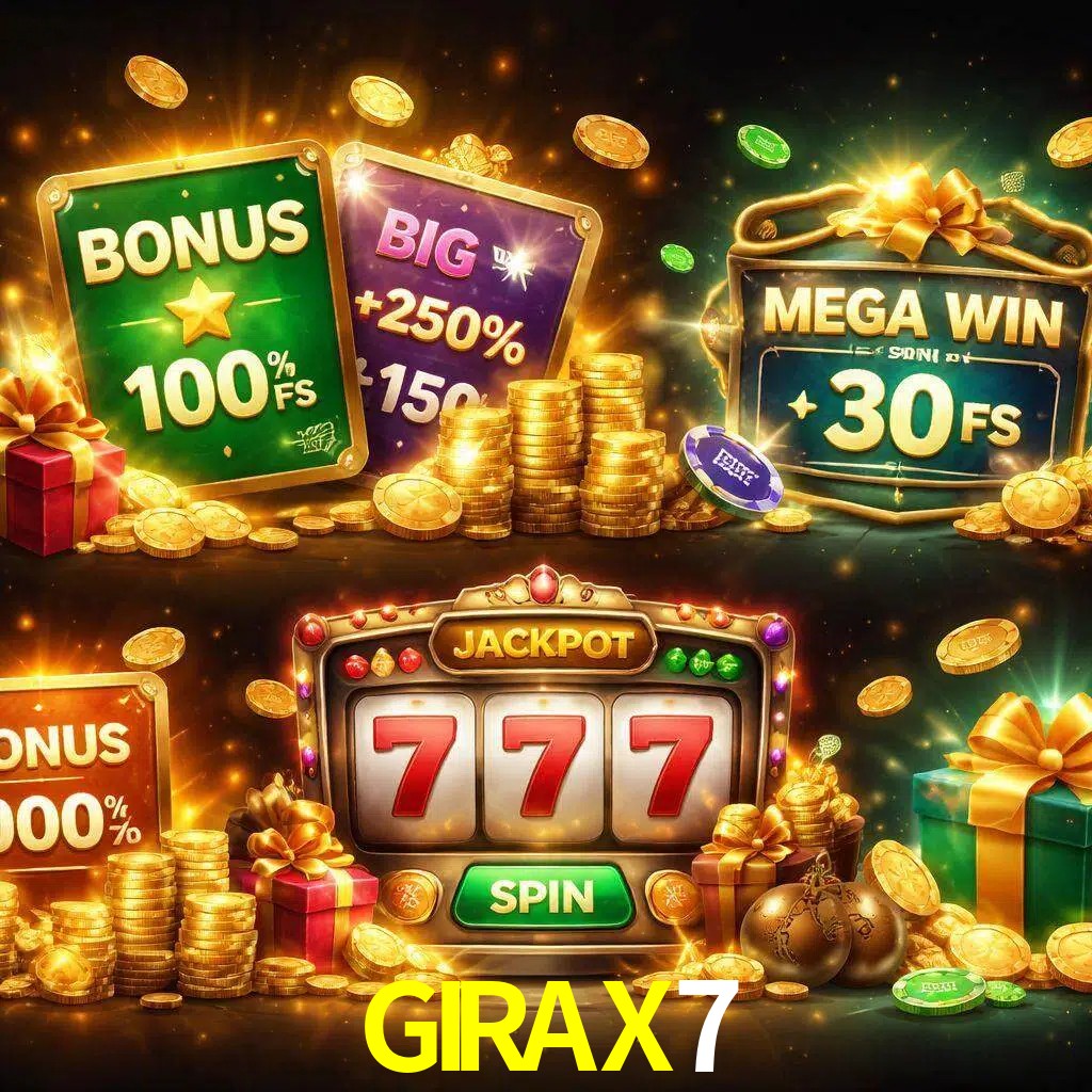Tipos de bonos GIRAX7 incluyendo recompensas de bienvenida y promociones continuas