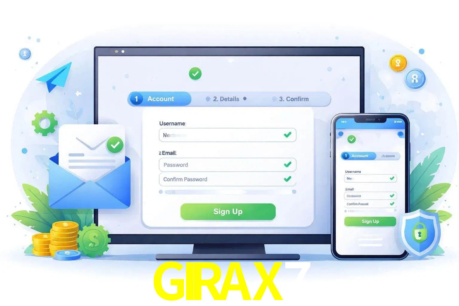 Registro de nuevo usuario y configuración de cuenta GIRAX7