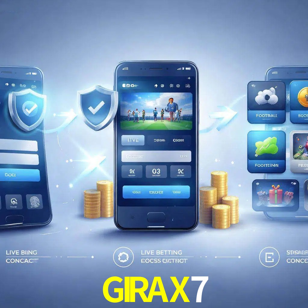 Pasos de acceso a la app GIRAX7 en pantalla de teléfono móvil